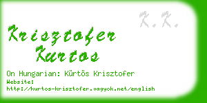 krisztofer kurtos business card
