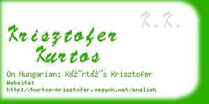 krisztofer kurtos business card